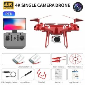 RC Drone Double 4K Wifi FPV HD Camera KY101 Drone Altitude Hold Gesture Mode Long Flying time RC Quadcopter Drone Toys For Boy (Color: Red 4K 2B)