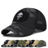 1pc Breathable Tactical Baseball Cap; Multi-color Mesh Sun Hat With Skull Pattern; For Outdoor Hunting And Hiking